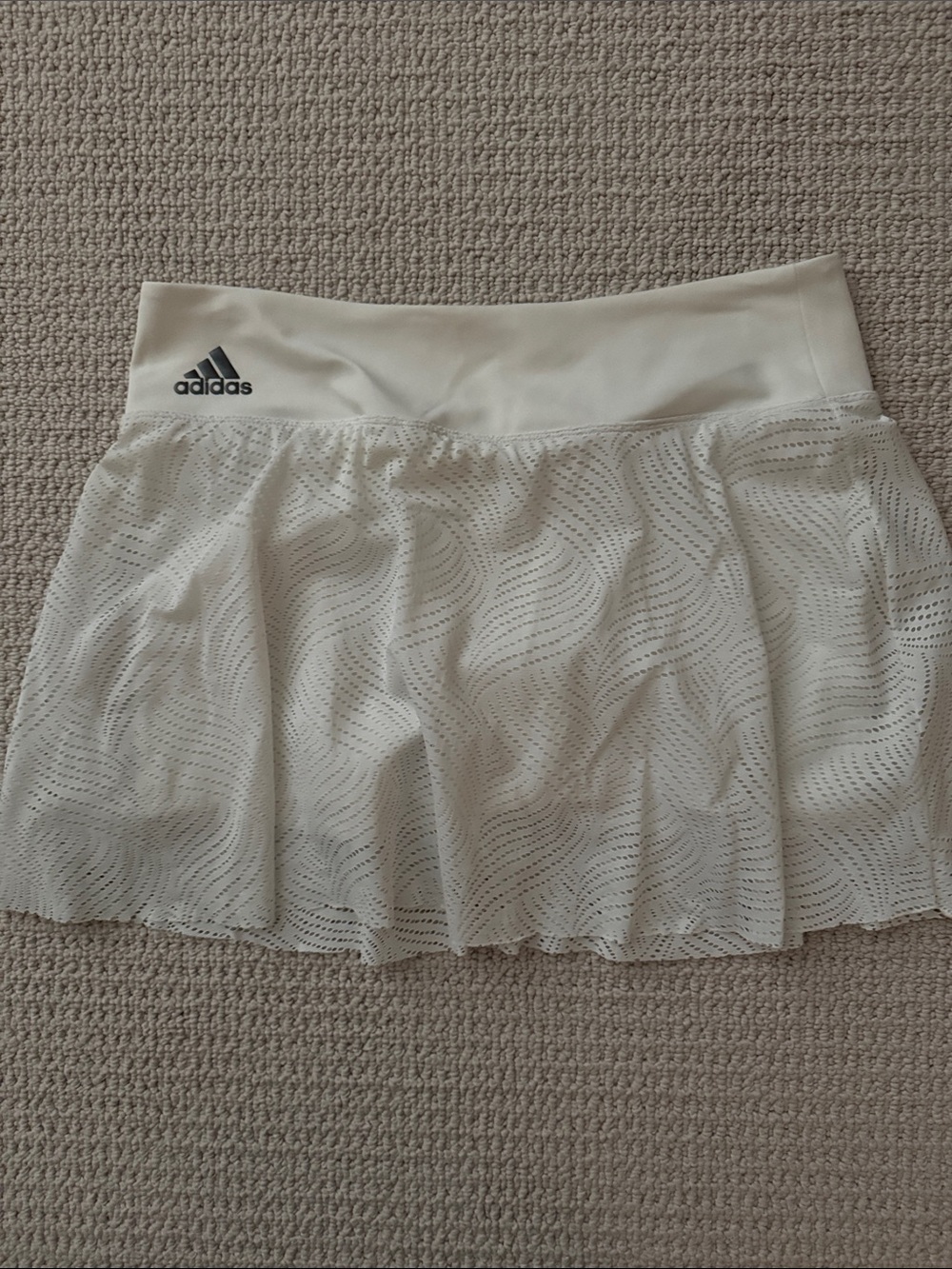 adidas White Mesh Overlay Tennis Skirt